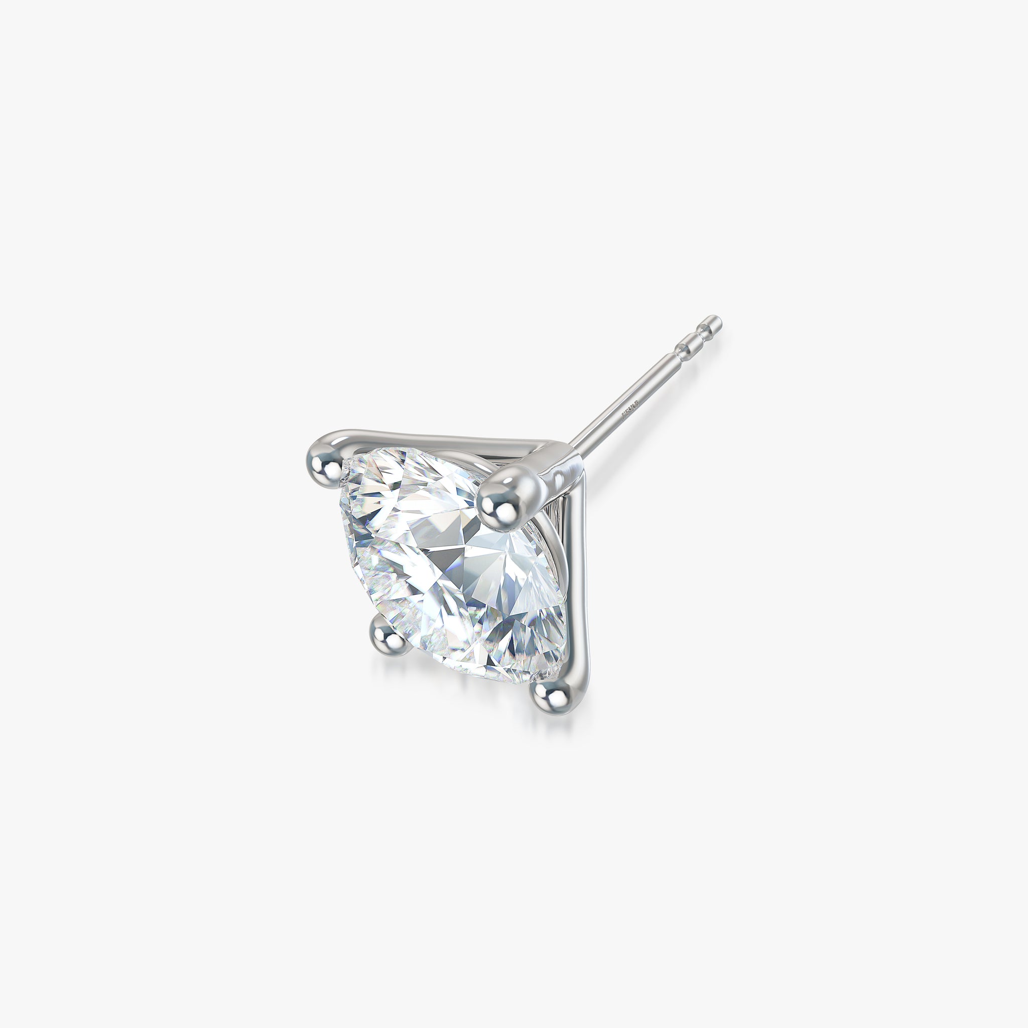 J'EVAR 18KT White Gold ALTR Lab Grown Diamond Single Stud Earring with Guardian Backs Perspective View