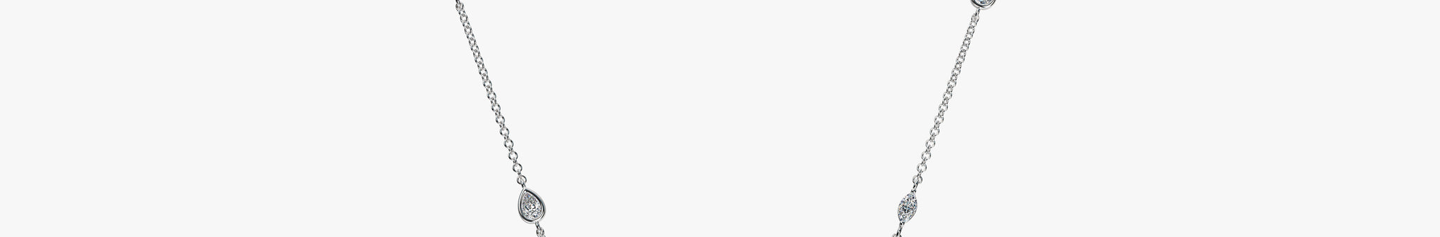 J'EVAR 18KT White Gold By the Yard Invisible Halo ALTR Lab Grown Diamond Necklace Front View