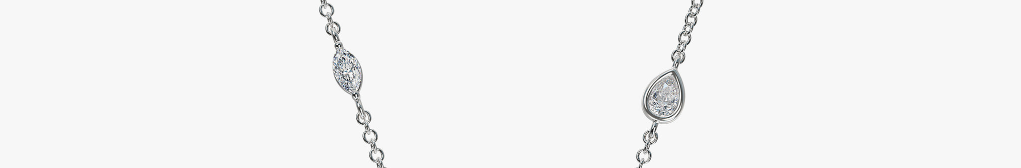 J'EVAR 18KT White Gold By the Yard Invisible Halo ALTR Lab Grown Diamond Necklace Front View