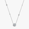 J'EVAR 18KT White Gold By the Yard Invisible Halo ALTR Lab Grown Diamond Necklace Front View | 2.50 CT
