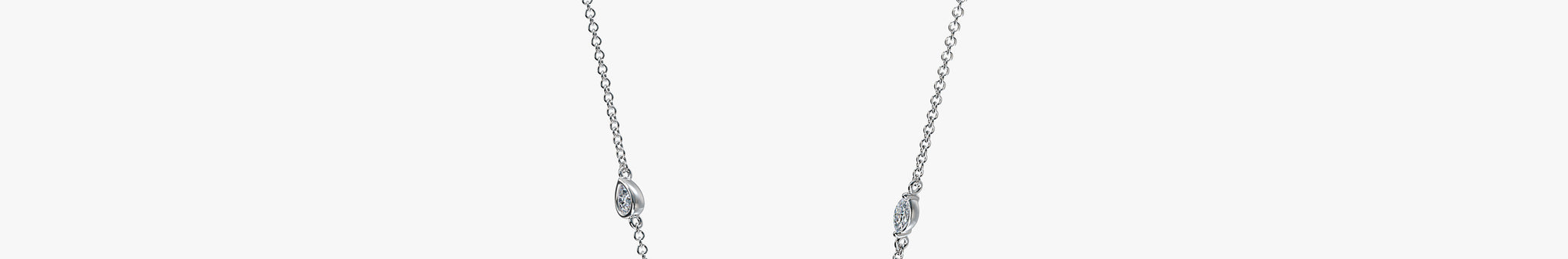 J'EVAR 18KT White Gold By the Yard Invisible Halo ALTR Lab Grown Diamond Necklace Side Perspective View