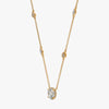 J'EVAR 18KT Yellow Gold By the Yard Invisible Halo ALTR Lab Grown Diamond Necklace Side Perspective View | 2.50 CT