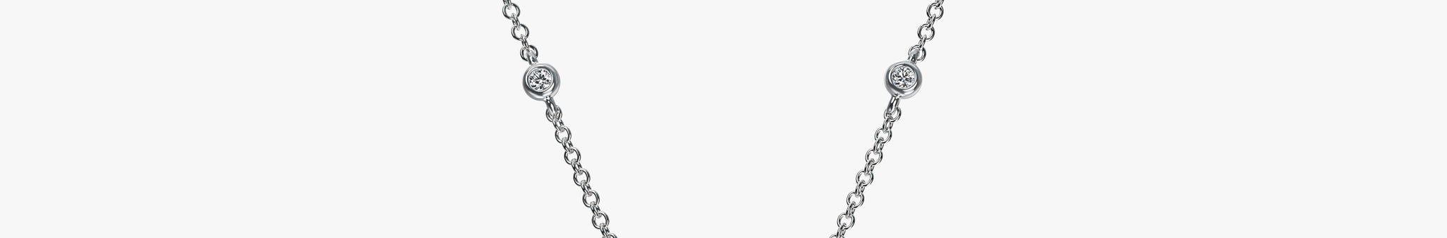 J'EVAR 18KT White Gold By the Yard Invisible Halo ALTR Lab Grown Pink Pear Diamond Necklace Front View