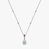 J'EVAR 18KT White Gold By the Yard Invisible Halo ALTR Lab Grown Pink Pear Diamond Necklace Front View | 1.80 CT