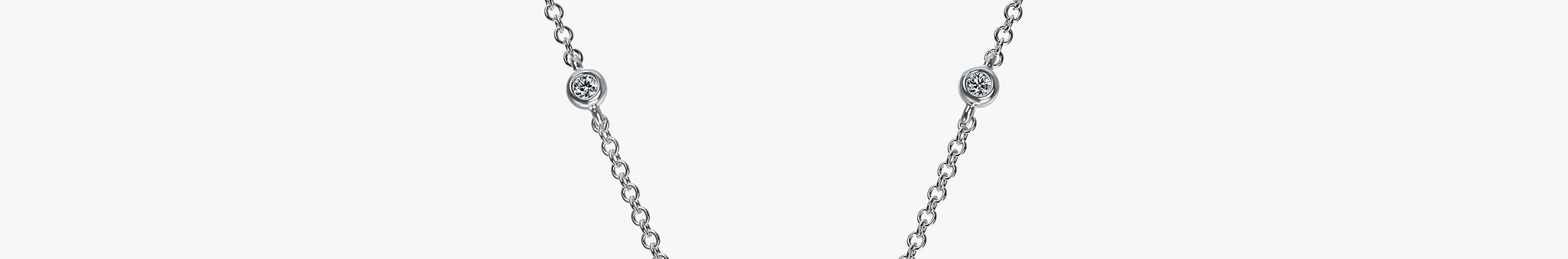 J'EVAR 18KT White Gold By the Yard Invisible Halo ALTR Lab Grown Pink Pear Diamond Necklace Front View