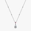 J'EVAR 18KT White Gold By the Yard Invisible Halo ALTR Lab Grown Pink Pear Diamond Necklace Front View | 1.80 CT