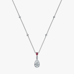 By the Yard Invisible Halo Pink Pear Diamond Necklace