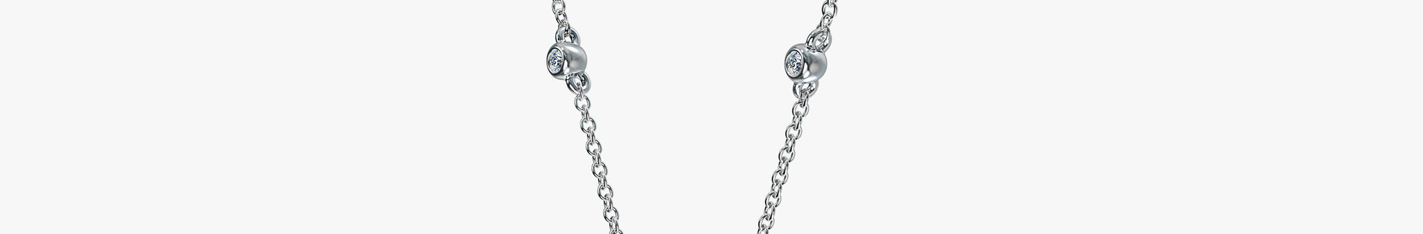 J'EVAR 18KT White Gold By the Yard Invisible Halo ALTR Lab Grown Pink Pear Diamond Necklace Side Perspective View