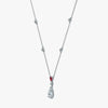 J'EVAR 18KT White Gold By the Yard Invisible Halo ALTR Lab Grown Pink Pear Diamond Necklace Side Perspective View | 1.80 CT
