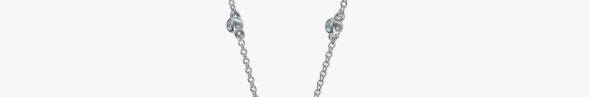 J'EVAR 18KT White Gold By the Yard Invisible Halo ALTR Lab Grown Pink Pear Diamond Necklace Side Perspective View