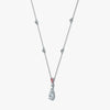 J'EVAR 18KT White Gold By the Yard Invisible Halo ALTR Lab Grown Pink Pear Diamond Necklace Side Perspective View | 1.80 CT