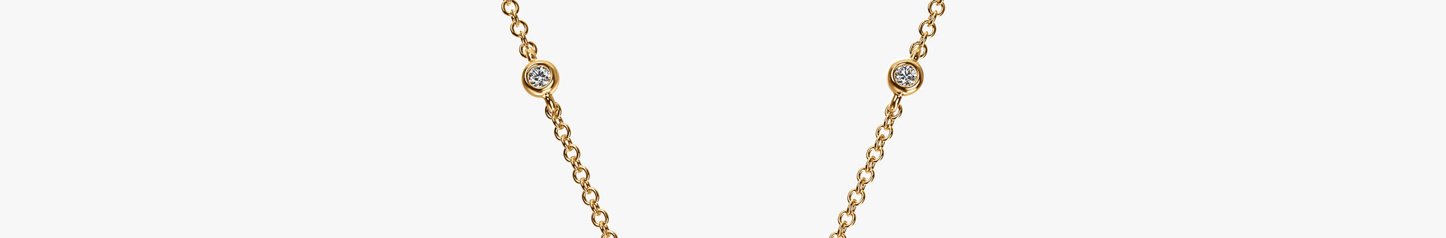 J'EVAR 18KT Yellow Gold By the Yard Invisible Halo ALTR Lab Grown Pink Pear Diamond Necklace Front View