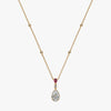 J'EVAR 18KT Yellow Gold By the Yard Invisible Halo ALTR Lab Grown Pink Pear Diamond Necklace Front View | 1.80 CT