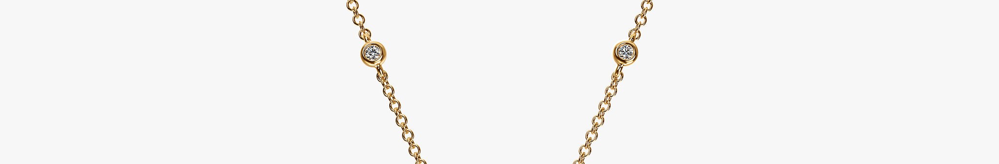 J'EVAR 18KT Yellow Gold By the Yard Invisible Halo ALTR Lab Grown Pink Pear Diamond Necklace Front View