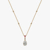 J'EVAR 18KT Yellow Gold By the Yard Invisible Halo ALTR Lab Grown Pink Pear Diamond Necklace Front View | 1.80 CT