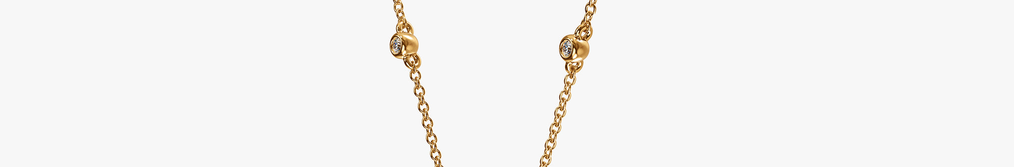 J'EVAR 18KT Yellow Gold By the Yard Invisible Halo ALTR Lab Grown Pink Pear Diamond Necklace Side Perspective View