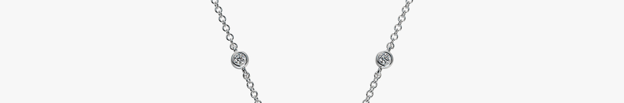 J'EVAR 18KT White Gold By the Yard Invisible Halo ALTR Lab Grown Pear Diamond Necklace Front View