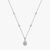 J'EVAR 18KT White Gold By the Yard Invisible Halo ALTR Lab Grown Pear Diamond Necklace Front View | 1.70 CT