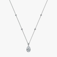 By the Yard Invisible Halo Pear Diamond Necklace