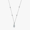 J'EVAR 18KT White Gold By the Yard Invisible Halo ALTR Lab Grown Pear Diamond Necklace Side Perspective View | 1.70 CT