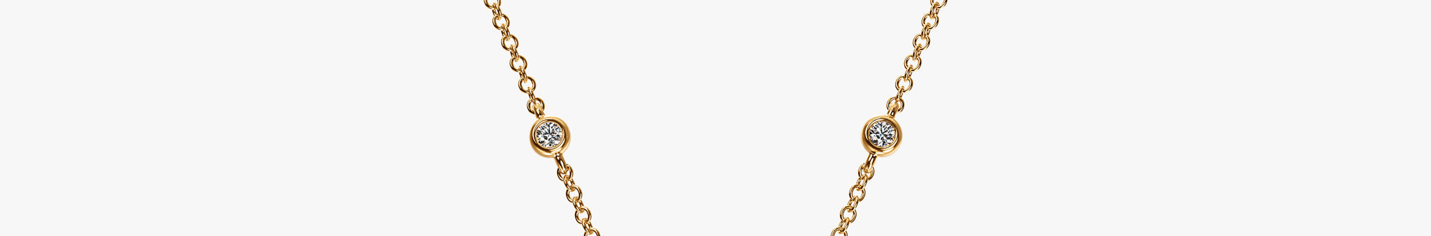 J'EVAR 18KT Yellow Gold By the Yard Invisible Halo ALTR Lab Grown Pear Diamond Necklace Front View