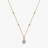 J'EVAR 18KT Yellow Gold By the Yard Invisible Halo ALTR Lab Grown Pear Diamond Necklace Front View | 1.70 CT