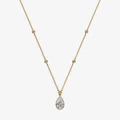 By the Yard Invisible Halo Pear Diamond Necklace