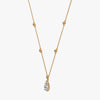 J'EVAR 18KT Yellow Gold By the Yard Invisible Halo ALTR Lab Grown Pear Diamond Necklace Side Perspective View | 1.70 CT