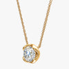 J'EVAR 14KT Yellow Gold ALTR Lab Grown Solitaire Diamond Necklace Perspective View | 2.00 CT