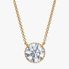 J'EVAR 18KT Yellow Gold Invisible Halo ALTR Lab Grown Diamond Necklace Front View | 1.54 CT