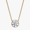 J'EVAR 18KT Yellow Gold Invisible Halo ALTR Lab Grown Diamond Necklace Front View | 1.54 CT