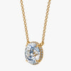 J'EVAR 18KT Yellow Gold Invisible Halo ALTR Lab Grown Diamond Necklace Side Perspective View | 2.04 CT