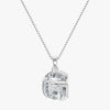 TYPE by J'EVAR 9MM G A SOLITAIRE DIAMOND INITIAL PENDANT 18K White Gold ALTR Lab Grown Diamond Front View | 18 IN CHAIN / G