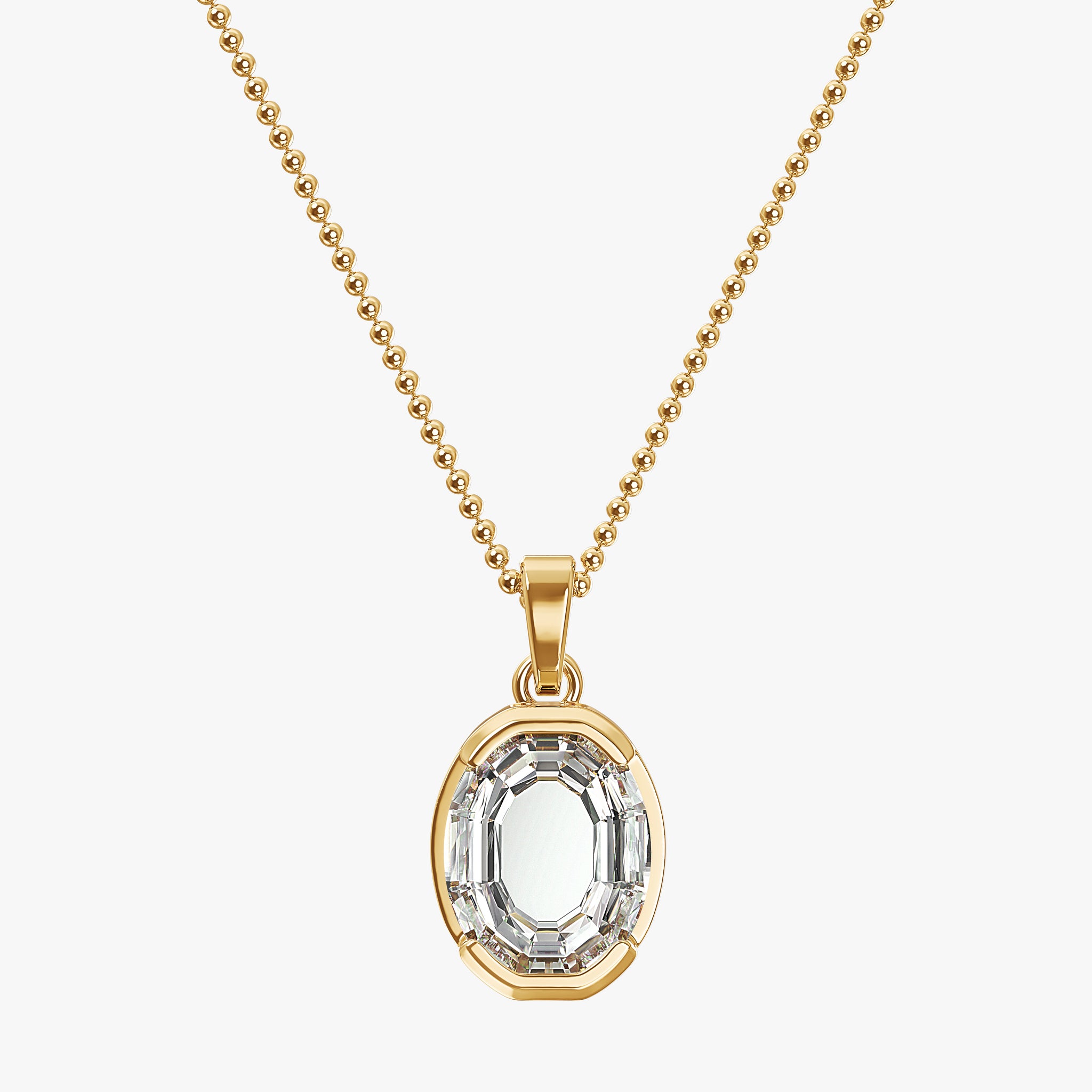 TYPE by J'EVAR 9MM O SOLITAIRE DIAMOND INITIAL PENDANT 18K Yellow Gold ALTR Lab Grown Diamond Front View