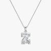 TYPE by J'EVAR 7MM LETTER Z SOLITAIRE DIAMOND INITIAL PENDANT 18K White Gold ALTR Lab Grown Diamond Front View | NO CHAIN / Z