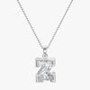 TYPE by J'EVAR 9MM Z A SOLITAIRE DIAMOND INITIAL PENDANT 18K White Gold ALTR Lab Grown Diamond Front View | NO CHAIN / Z