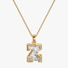 TYPE by J'EVAR 9MM Z A SOLITAIRE DIAMOND INITIAL PENDANT 18K Yellow Gold ALTR Lab Grown Diamond Front View | NO CHAIN / Z