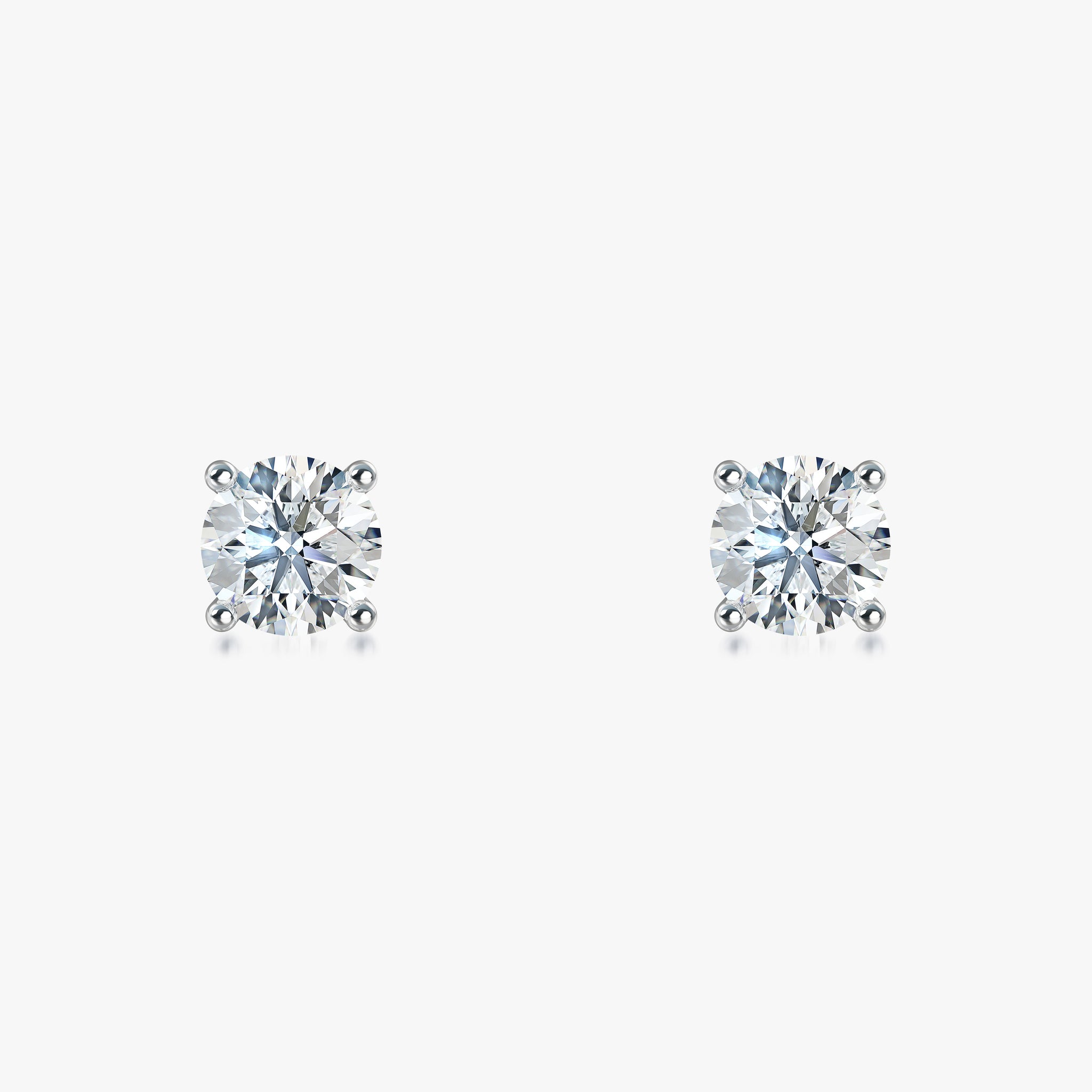 J'EVAR 14KT White Gold ALTR Lab Grown Diamond Stud Earrings Front View