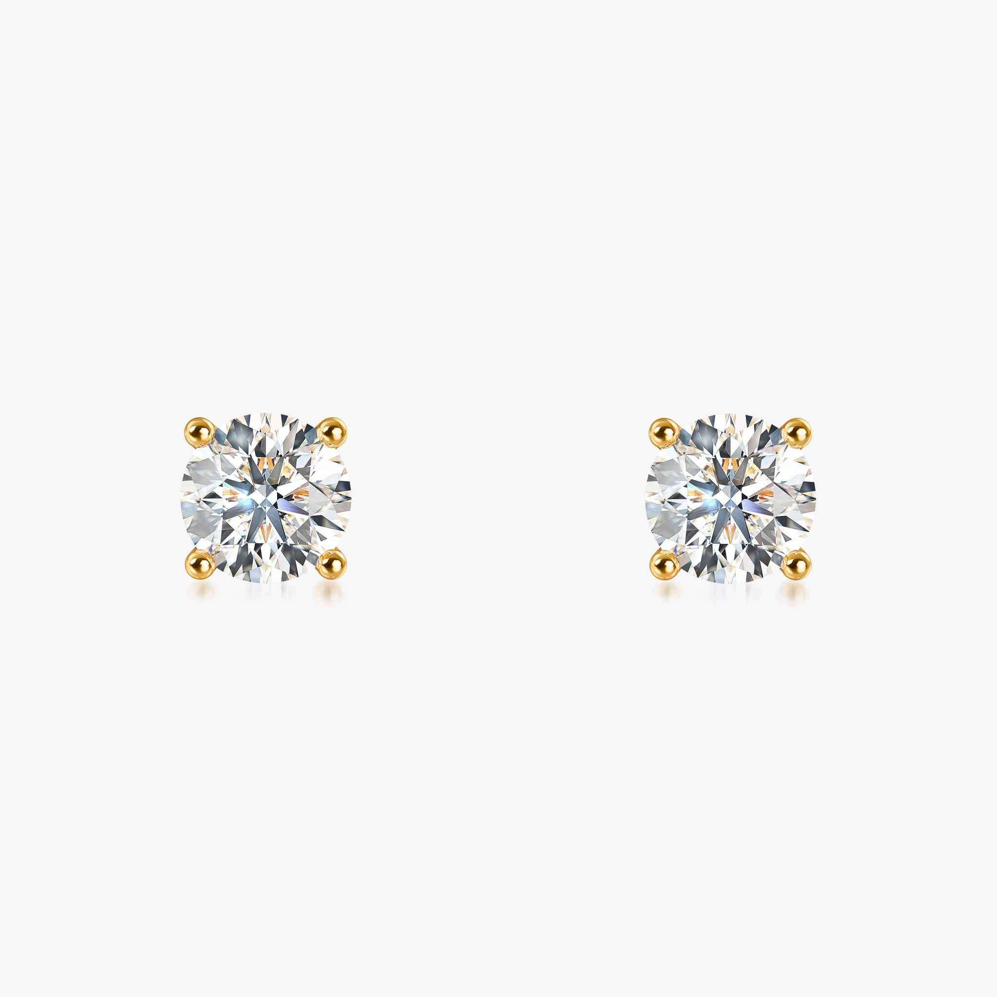 J'EVAR 14KT Yellow Gold ALTR Lab Grown Diamond Stud Earrings Front View