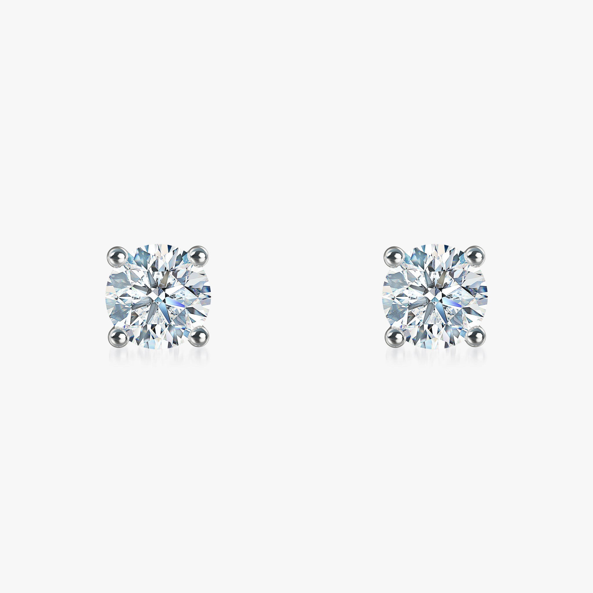 J'EVAR 18KT White Gold ALTR Lab Grown Diamond Stud Earrings with Guardian Backs Front View