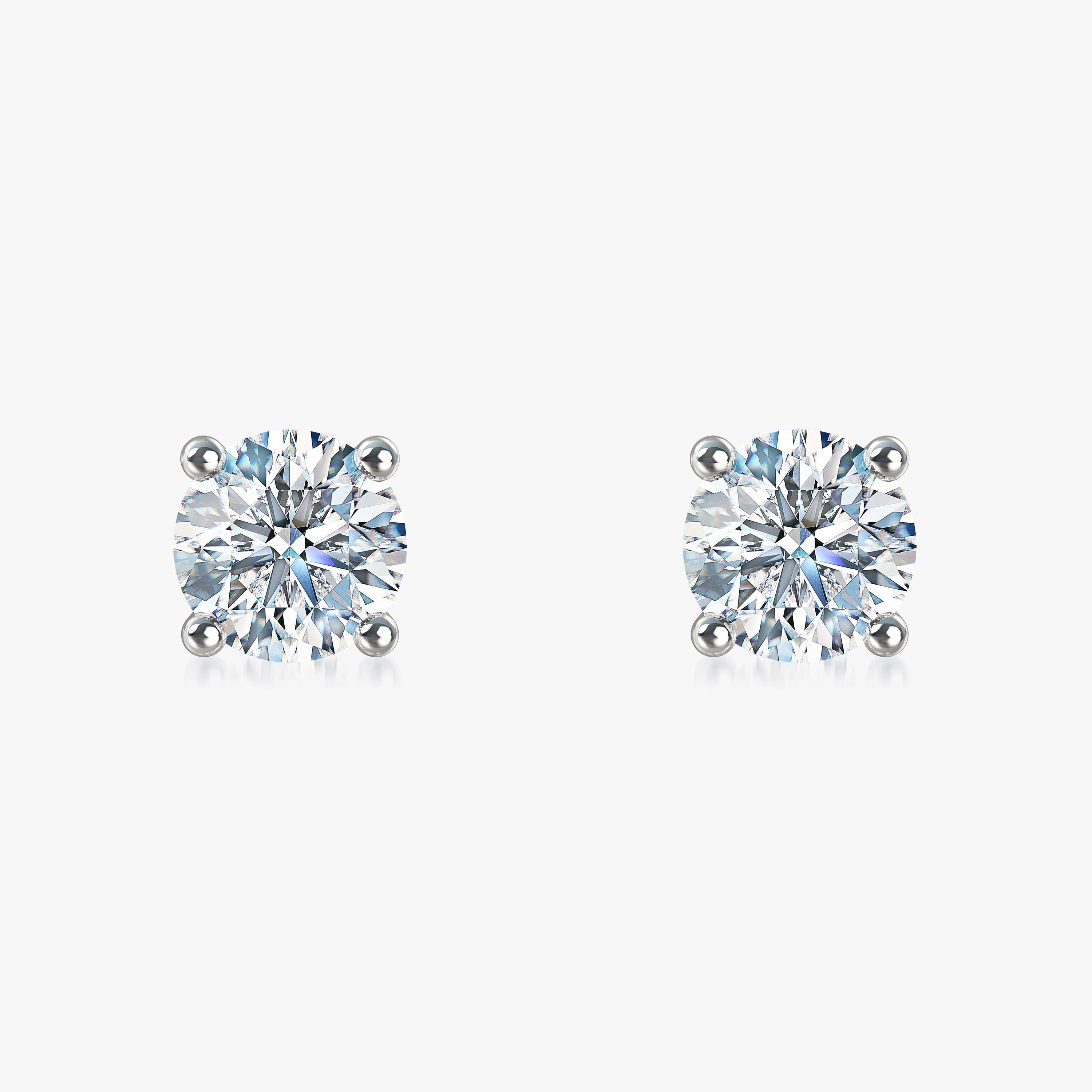18kt white gold diamond stud earrings