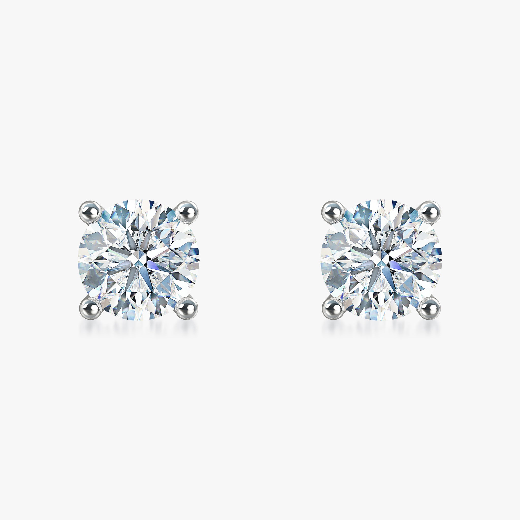 J'EVAR 18KT White Gold ALTR Lab Grown Diamond Stud Earrings with Guardian Backs Front View