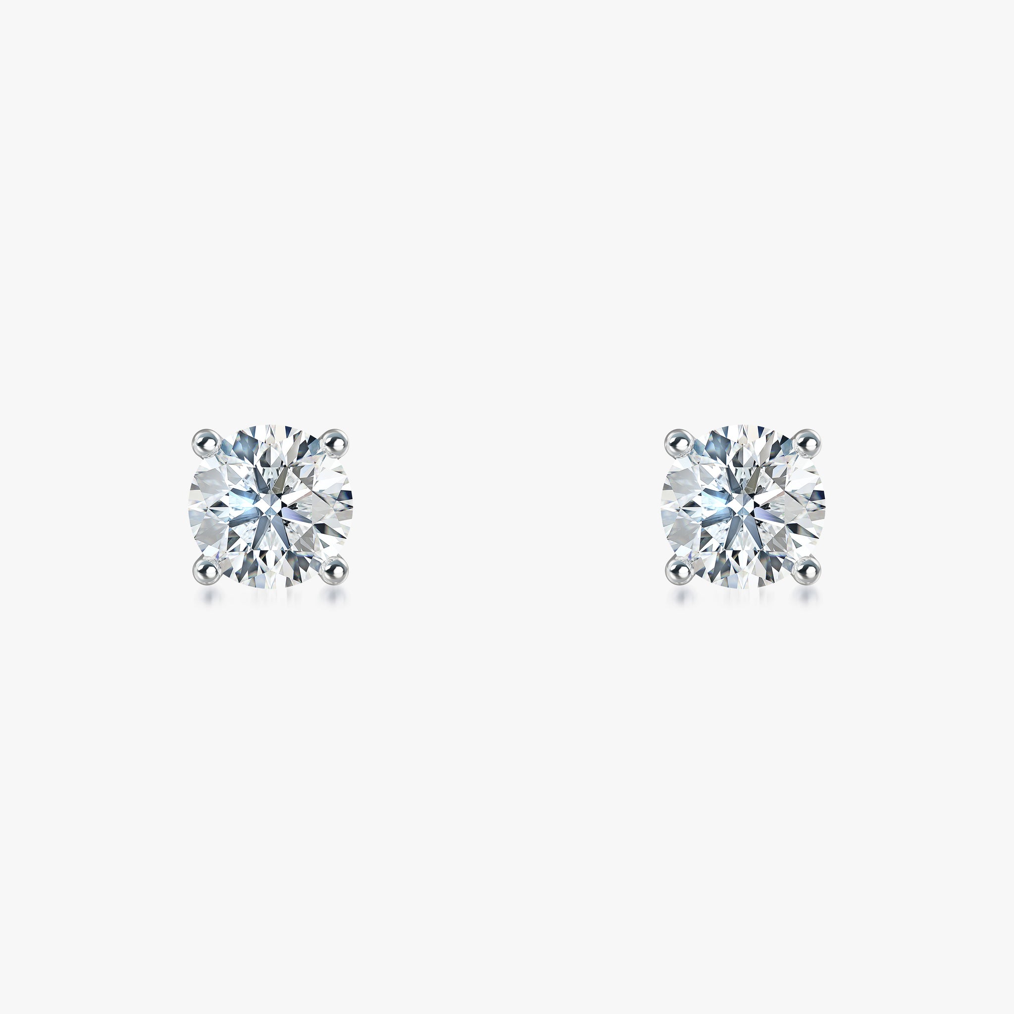 J'EVAR 14KT White Gold ALTR Lab Grown Diamond Stud Earrings Front View