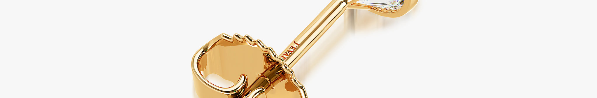 J'EVAR 18KT Yellow Gold Elements ALTR Lab Grown Diamond Earrings Back View
