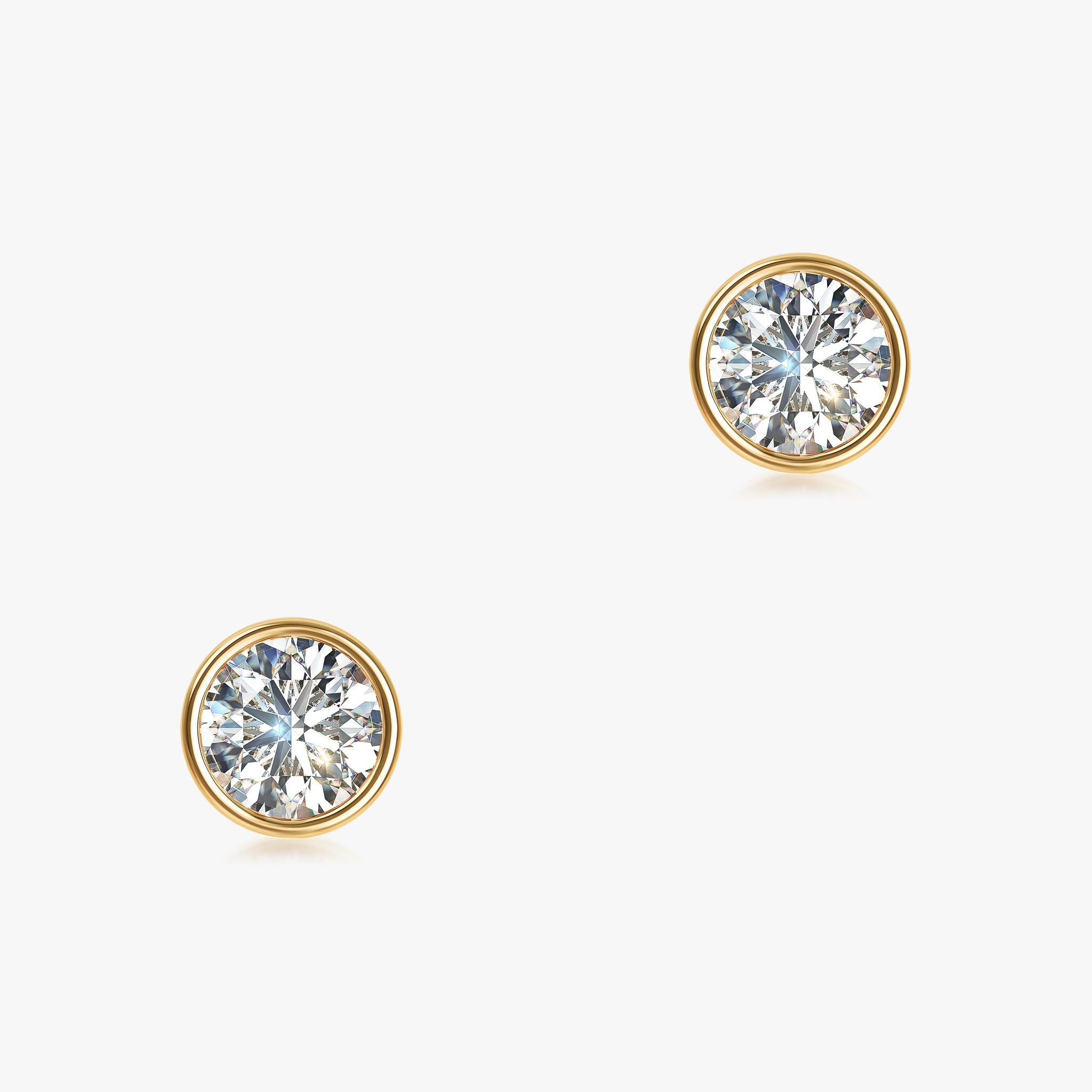 J'EVAR 18KT Yellow Gold Elements ALTR Lab Grown Diamond Earrings Front View