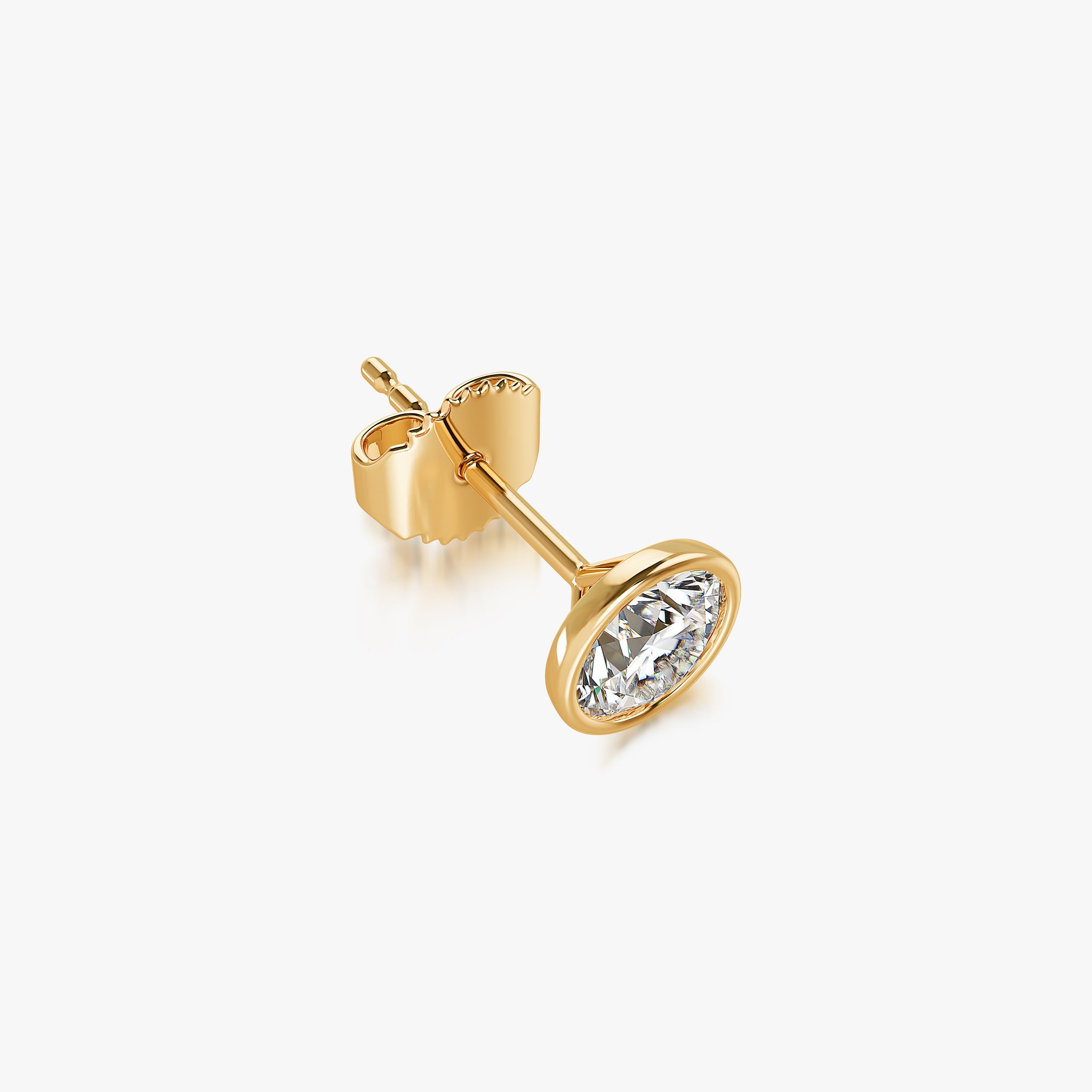 J'EVAR 18KT Yellow Gold Elements ALTR Lab Grown Diamond Earrings Lock View