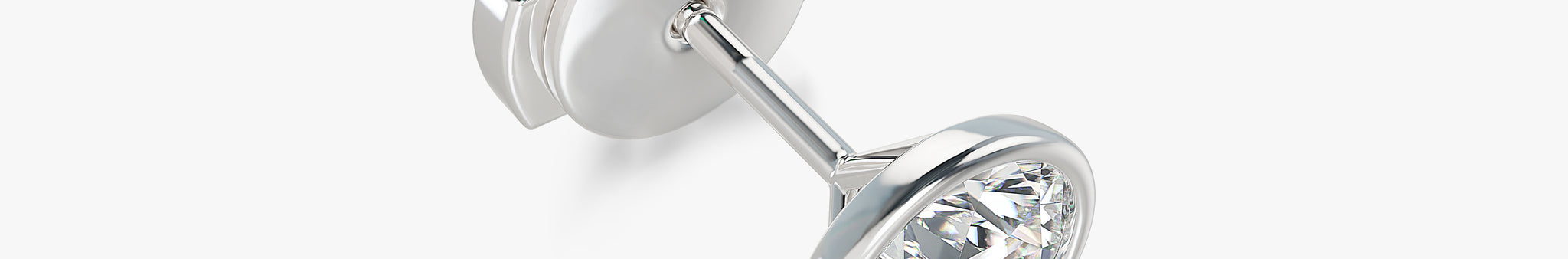 J'EVAR 18KT White Gold Elements ALTR Lab Grown Diamond Bezel Stud Earrings Lock View