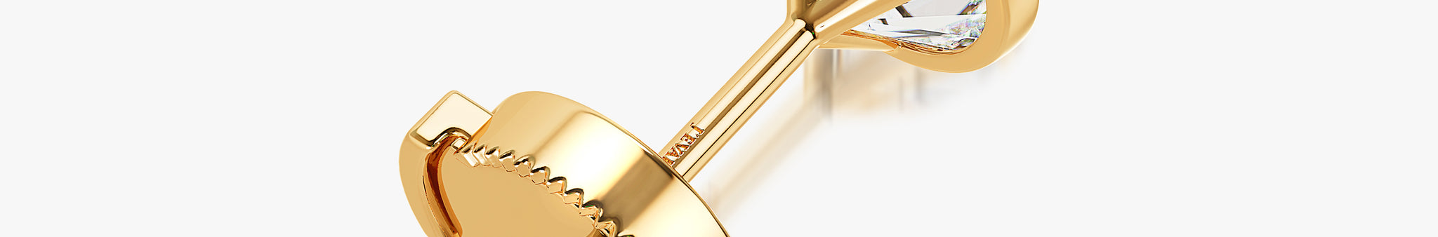 J'EVAR 18KT Yellow Gold Elements ALTR Lab Grown Diamond Bezel Stud Earrings Back View
