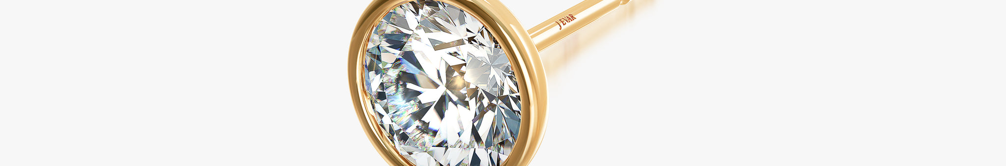 J'EVAR 18KT Yellow Gold Elements ALTR Lab Grown Diamond Bezel Stud Earrings Side Perspective View