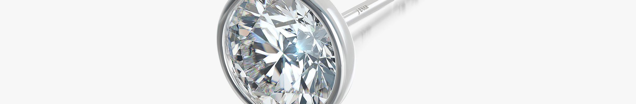 J'EVAR 18KT White Gold Elements ALTR Lab Grown Diamond Bezel Stud Earrings Prospective View